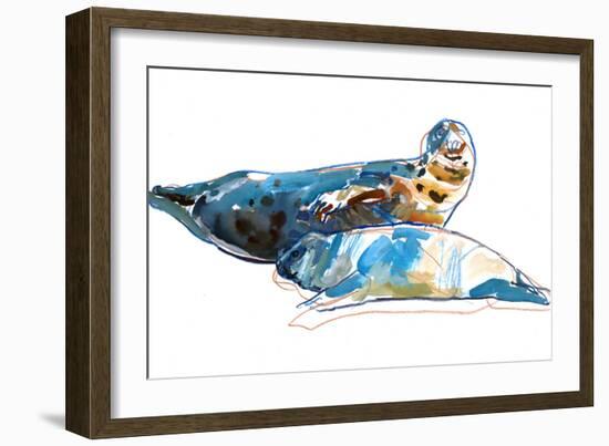 Seal mother, 2022 (mixed media on paper)-Mark Adlington-Framed Giclee Print