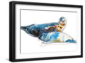 Seal mother, 2022 (mixed media on paper)-Mark Adlington-Framed Giclee Print