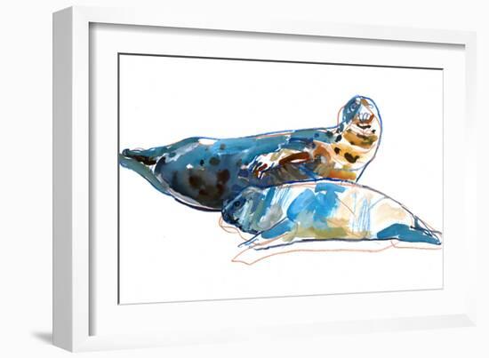 Seal mother, 2022 (mixed media on paper)-Mark Adlington-Framed Giclee Print