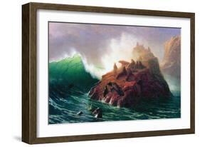 Seal Rock, California-Albert Bierstadt-Framed Art Print