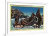 Seal Rocks near Cliff House - San Francisco, CA-Lantern Press-Framed Art Print