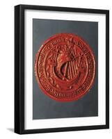 Seal with Hanseatic Cog, Sealing Wax-null-Framed Giclee Print