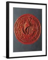 Seal with Hanseatic Cog, Sealing Wax-null-Framed Giclee Print