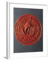 Seal with Hanseatic Cog, Sealing Wax-null-Framed Giclee Print