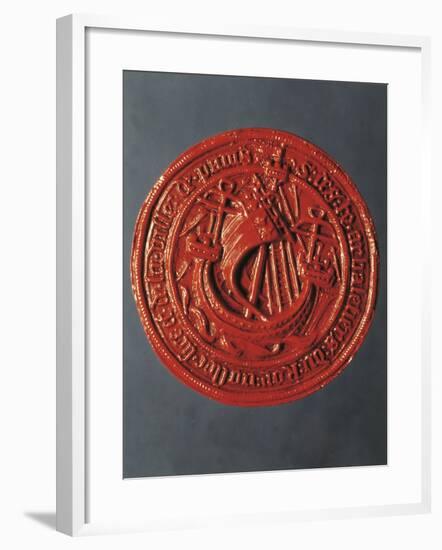 Seal with Hanseatic Cog, Sealing Wax-null-Framed Giclee Print