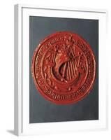 Seal with Hanseatic Cog, Sealing Wax-null-Framed Giclee Print