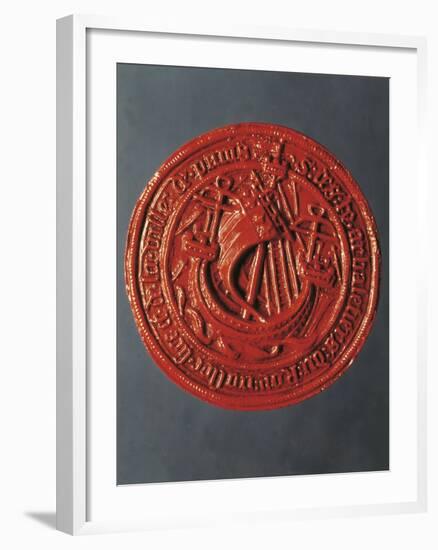 Seal with Hanseatic Cog, Sealing Wax-null-Framed Giclee Print