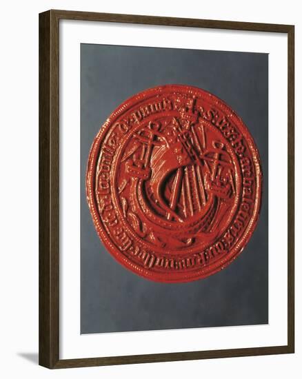 Seal with Hanseatic Cog, Sealing Wax-null-Framed Giclee Print