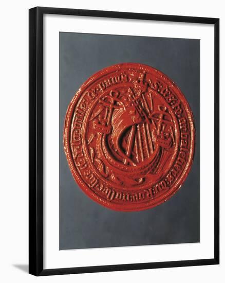 Seal with Hanseatic Cog, Sealing Wax-null-Framed Giclee Print