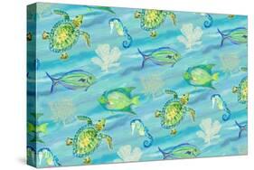 Sealife Rectangle I-Julie DeRice-Stretched Canvas