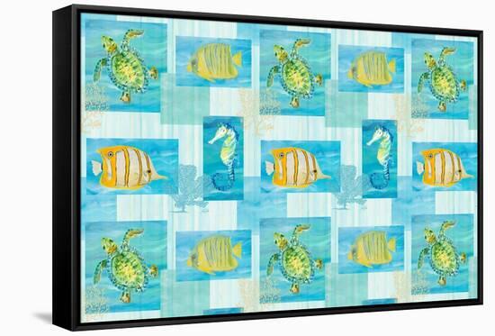 Sealife Rectangle II-Julie DeRice-Framed Stretched Canvas