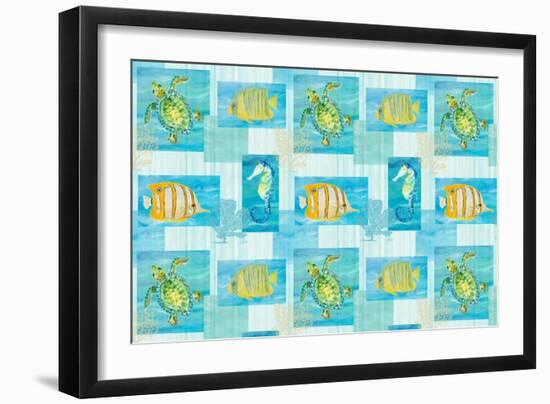 Sealife Rectangle II-Julie DeRice-Framed Art Print