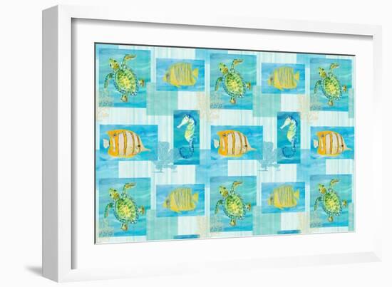 Sealife Rectangle II-Julie DeRice-Framed Art Print