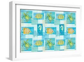 Sealife Rectangle II-Julie DeRice-Framed Art Print