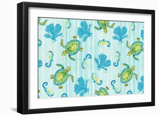 Sealife Rectangle III-Julie DeRice-Framed Art Print