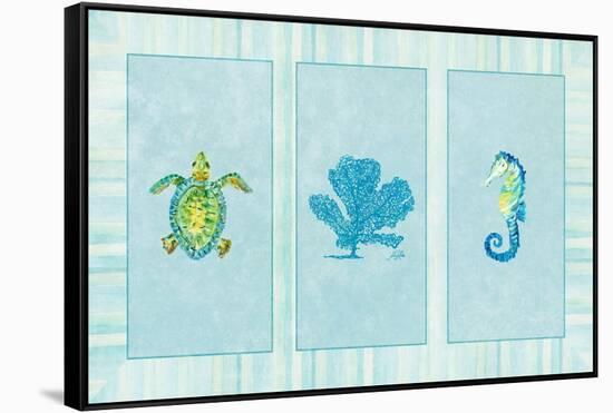 Sealife Rectangle IV-Julie DeRice-Framed Stretched Canvas