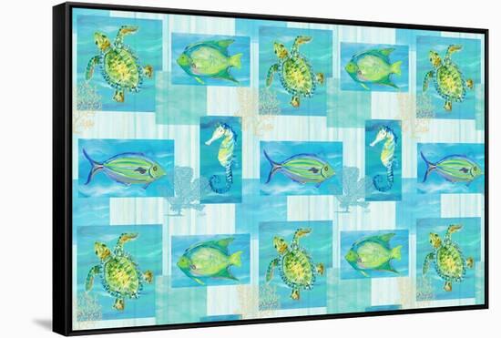 Sealife Rectangle V-Julie DeRice-Framed Stretched Canvas