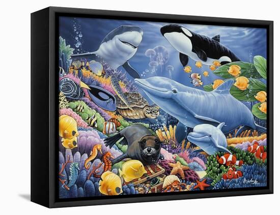 Sealife-Jenny Newland-Framed Stretched Canvas