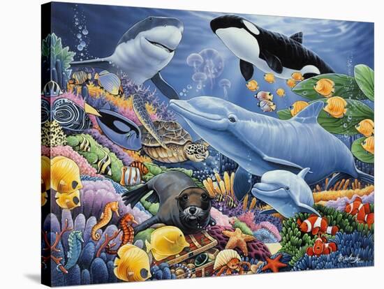 Sealife-Jenny Newland-Stretched Canvas