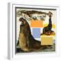 Seals and Sea-Lions, Including Seal Balancing Ball on Nose-Arthur Oxenham-Framed Giclee Print