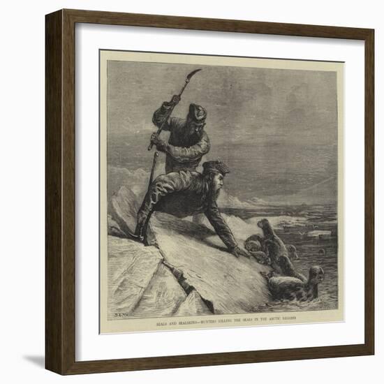 Seals and Sealskins, Hunters Killing the Seals in the Arctic Regions-Samuel Edmund Waller-Framed Giclee Print