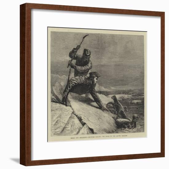 Seals and Sealskins, Hunters Killing the Seals in the Arctic Regions-Samuel Edmund Waller-Framed Giclee Print