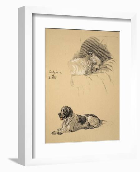 Sealyham and Setter, 1930, Just Among Friends, Aldin, Cecil Charles Windsor-Cecil Aldin-Framed Giclee Print