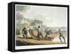 Seamen Hauling a Clinker-Built Dinghy Up onto the Shore, 1821-null-Framed Stretched Canvas