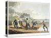 Seamen Hauling a Clinker-Built Dinghy Up onto the Shore, 1821-null-Stretched Canvas