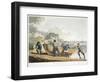 Seamen Hauling a Clinker-Built Dinghy Up onto the Shore, 1821-null-Framed Giclee Print