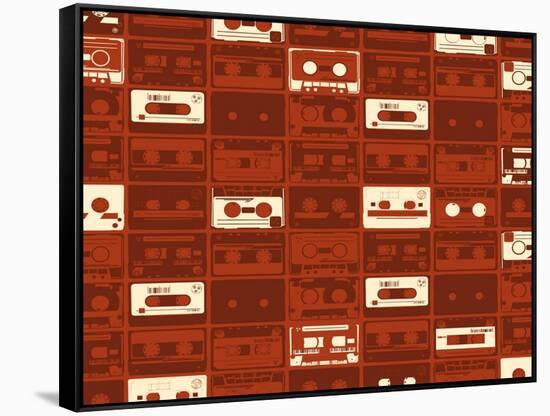 Seamles Pattern from Old Retro Audio Tapes-falkovsky-Framed Stretched Canvas