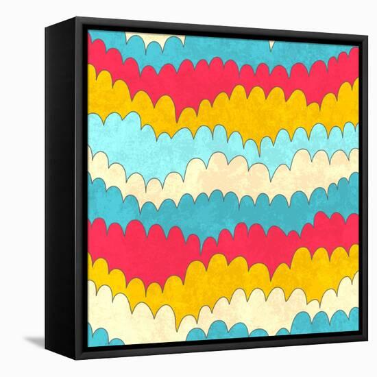 Seamless Abstract Color Wave Pattern. Vector Illustration-Magnia-Framed Stretched Canvas