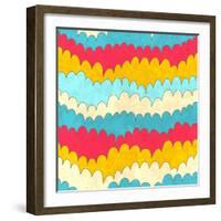 Seamless Abstract Color Wave Pattern. Vector Illustration-Magnia-Framed Art Print