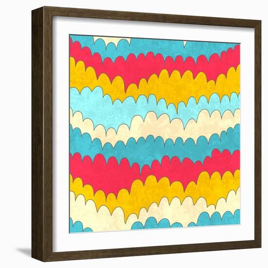 Seamless Abstract Color Wave Pattern. Vector Illustration-Magnia-Framed Art Print