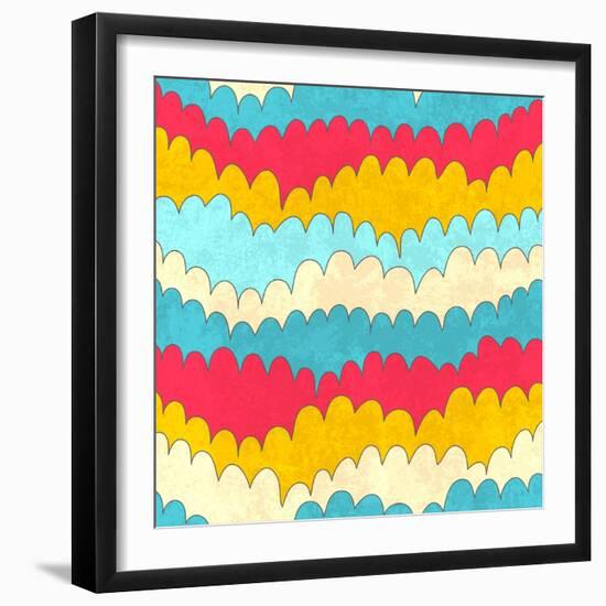 Seamless Abstract Color Wave Pattern. Vector Illustration-Magnia-Framed Art Print