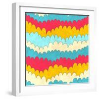 Seamless Abstract Color Wave Pattern. Vector Illustration-Magnia-Framed Art Print