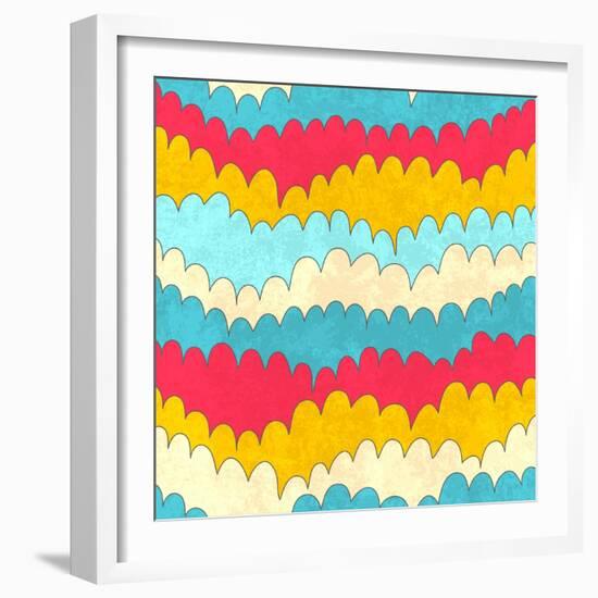 Seamless Abstract Color Wave Pattern. Vector Illustration-Magnia-Framed Art Print