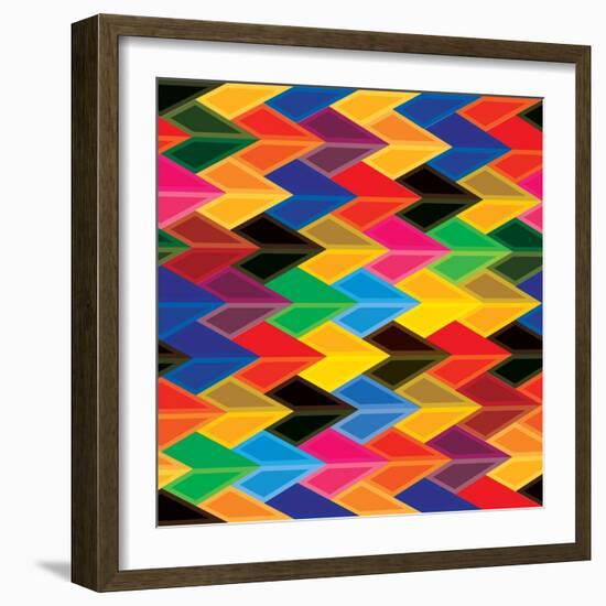 Seamless Abstract Colorful Of Arrows And Dart Shapes-smarnad-Framed Art Print