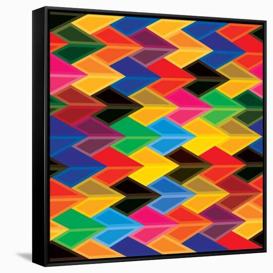 Seamless Abstract Colorful Of Arrows And Dart Shapes-smarnad-Framed Stretched Canvas