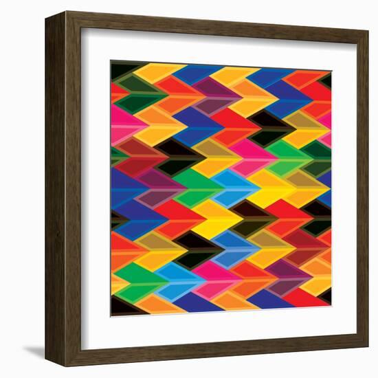 Seamless Abstract Colorful Of Arrows And Dart Shapes-smarnad-Framed Art Print