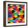 Seamless Abstract Colorful Of Arrows And Dart Shapes-smarnad-Framed Art Print