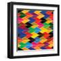 Seamless Abstract Colorful Of Arrows And Dart Shapes-smarnad-Framed Art Print