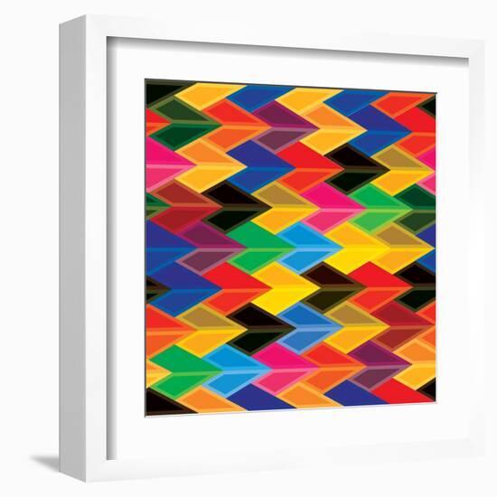 Seamless Abstract Colorful Of Arrows And Dart Shapes-smarnad-Framed Art Print