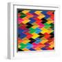 Seamless Abstract Colorful Of Arrows And Dart Shapes-smarnad-Framed Art Print