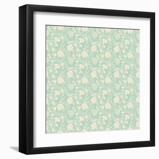 Seamless Abstract Floral Pattern Background-kostins-Framed Art Print