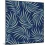 Seamless Abstract Floral Pattern from Watercolor Painted Palm Leaf Silhouette on a Dark Indigo Blue-L Kramer-Mounted Premium Giclee Print