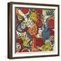 Seamless Abstract Hand-Drawn Texture-Little_cuckoo-Framed Art Print