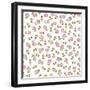 Seamless Background from Small Pink Flowers.-nata789-Framed Art Print