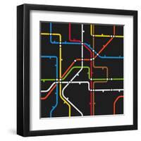 Seamless Background of Abstract Metro Scheme-tovovan-Framed Art Print