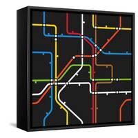 Seamless Background of Abstract Metro Scheme-tovovan-Framed Stretched Canvas